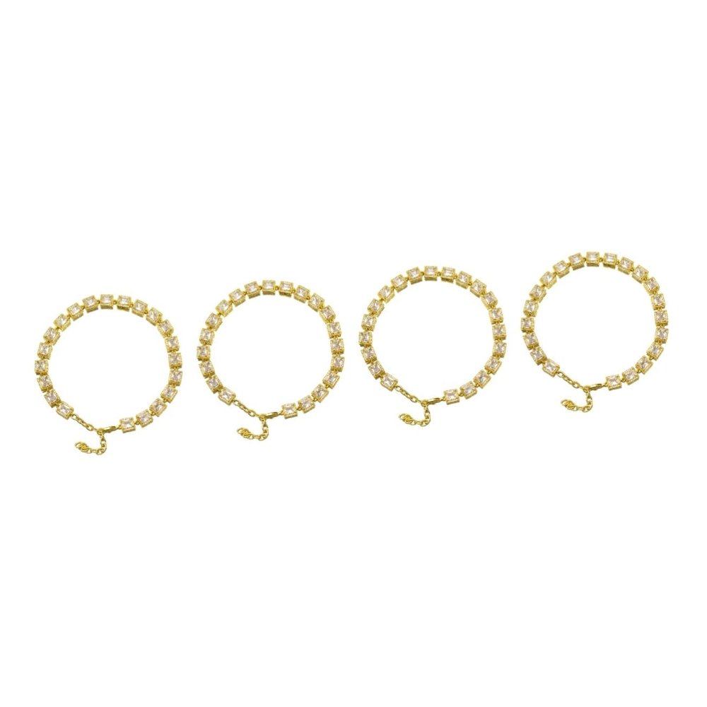 minkissy 4-Piece Stylish Pet Chain Decorative Necklace Dog Chain-Link Collar for Training Small Dogs