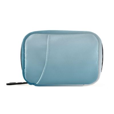 Gradient Pill Organizer for 7 Days, Portable Weekly Pill Case with Zipper, Blue