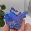 JALYKA Home Decor, 1 pc. 5,080 g Natural Blue Angel Aura Crystal Cluster, Electroplated Titanium-Coated Quartz Cluster Stone view 1
