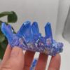 JALYKA Home Decor, 1 pc. 5,080 g Natural Blue Angel Aura Crystal Cluster, Electroplated Titanium-Coated Quartz Cluster Stone view 3