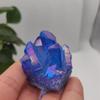 JALYKA Home Decor, 1 pc. 5,080 g Natural Blue Angel Aura Crystal Cluster, Electroplated Titanium-Coated Quartz Cluster Stone view 4