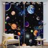 FABTOP Galaxy Planet Blackout Curtains, Space and Solar System Curtains for Boys view 1