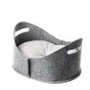 Lebon Oval Felt Bed with Cushion, Gray, 57 x 42 x 32 cm view 1
