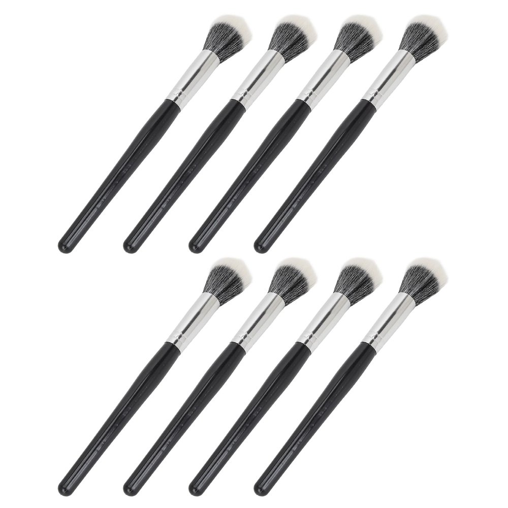 Stippling Brush Set, Soft Bristles, Flat Ergonomic Handle, 8-Piece Makeup Brush Set for Liquid Foundation