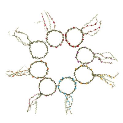 HAPINARY 8-Piece Handwoven Rose Flower Headbands with Braided Design