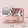 Makeup Organizer Box with LED Mirror and Fan, Large Cosmetic Storage Case view 2