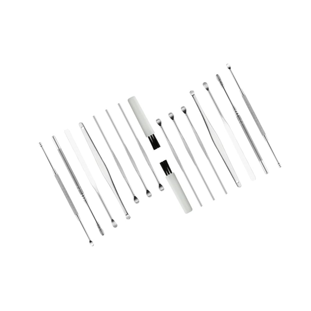 8-Piece Stainless Steel Ear Pick Set for Adults, Silver