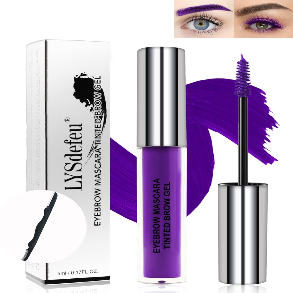 Waterproof Tinted Eyebrow Gel, Purple Mascara & Brow Glue