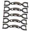 Fashionable Metal Shoe Buckles with Chain, Black, 5-Piece Set view 1