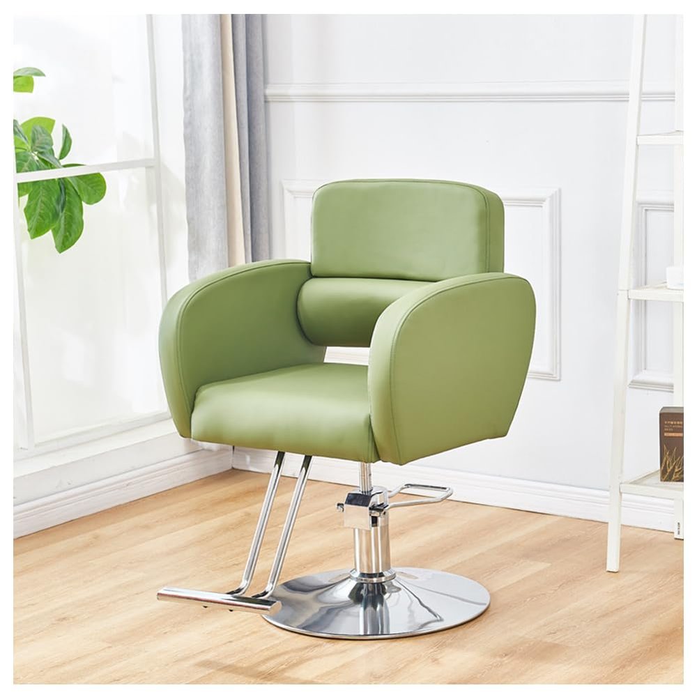 IBOWZ Green Hydraulic Barber Chair, Rotating and Height-Adjustable