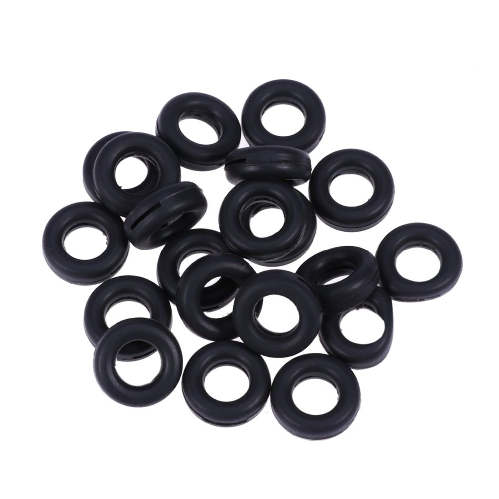 SOLUSTRE Round Silicone Eyeglass Temple Tips, 10 Pairs, Black, Non-Slip