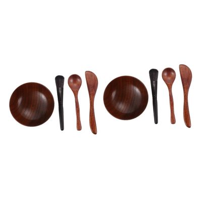 SAFIGLE 8-Piece Wooden Facial Mask Tool Set, Ergonomic, Lightweight and Reusable