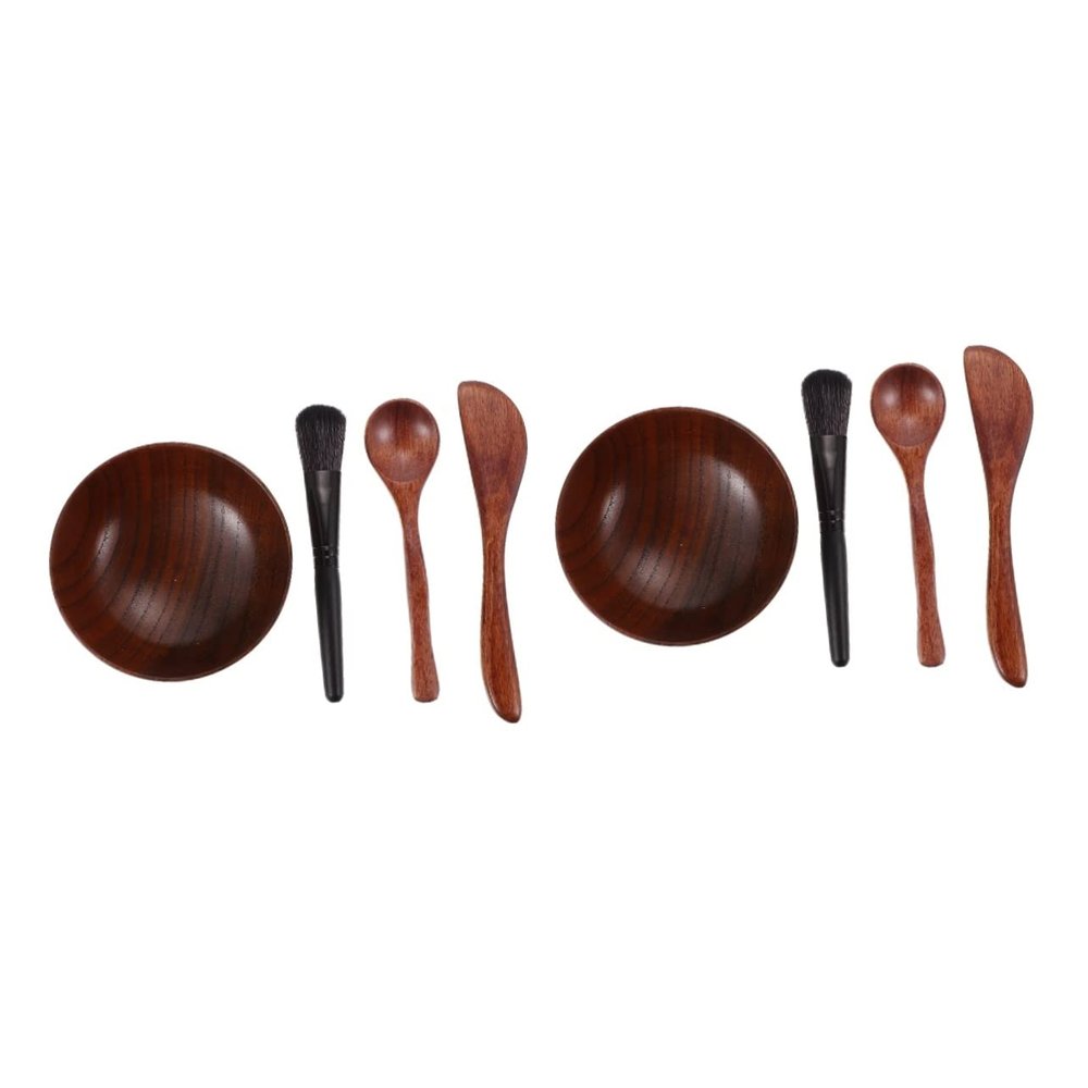 SAFIGLE 8-Piece Wooden Facial Mask Tool Set, Ergonomic, Lightweight and Reusable
