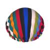 Women's Shower Caps with Colored Stripes and Vertical Print view 1