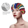 Women's Shower Caps with Colored Stripes and Vertical Print view 4