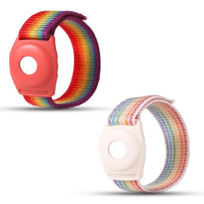 NQEUEPN 2-Pack Holders for Princess Cruise Medallion, Adjustable Nylon Wristbands with Hook-and-Loop Fastening, Red/Pink