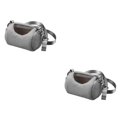 FOMIYES 2-Piece Portable Gray Hamster Carrier Shoulder Bag