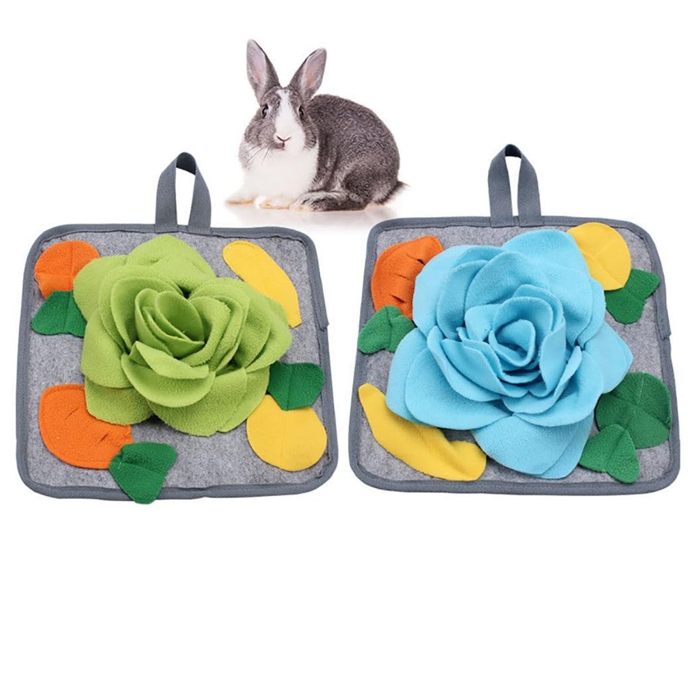 Cute Square Bunny Feeding Mat for Dogs, Interactive Snuffle Mat, Hanging Mat