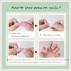 3D Flower Long Press-On Artificial Nails, Nude Glitter, Full Coverage (Size S) view 3