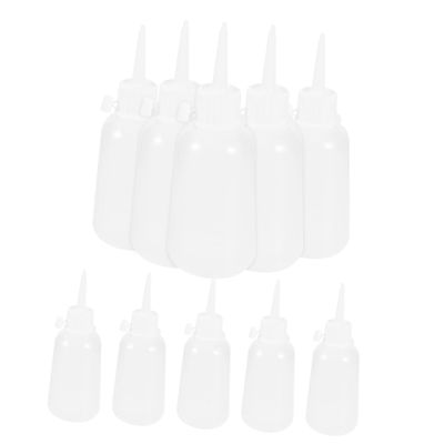 100 ml White Plastic Glue Bottles with Needle Tips, 10-Pack