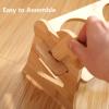 Height-Adjustable Elevated Cat Bowls, 15° Angled, with Natural Bamboo Stand and Quality Ceramic Bowls for Cats or Puppies (2 Bowls) view 3
