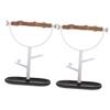 minkissy 2-Piece Outdoor Parrot Training Stand with Wooden Perches and Plastic Bases view 1