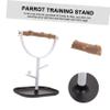 minkissy 2-Piece Outdoor Parrot Training Stand with Wooden Perches and Plastic Bases view 2