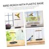 minkissy 2-Piece Outdoor Parrot Training Stand with Wooden Perches and Plastic Bases view 3