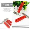 FRCOLOR Pet Comb for Dogs with Non-Slip Grip and Stainless Steel Bristles view 3