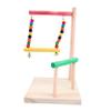 FOMIYES Parrot Playground with Swing, Natural Wood Bird Toy view 1