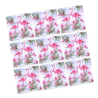 Flamingo Printed Paper Napkins, White, Disposable