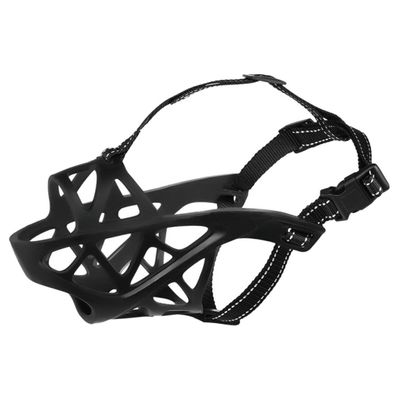Black TPR Dog Muzzle with Buckle for Medium Dogs