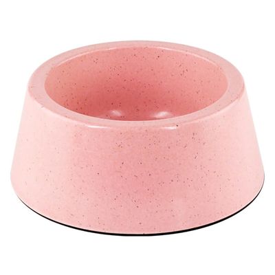 Solid-Color Bamboo Dog Bowl, Non-Slip Puppy Feeding Bowl