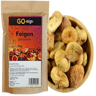 1 kg Whole Dried Figs, Unsweetened and Unsulfured