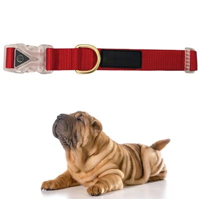 Adjustable Nylon Dog Collar with Quick-Release Buckle, Soft Lighting, and Classic Durable Design