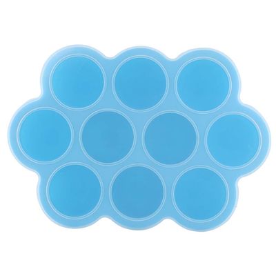 Gsycle Silicone Soup Freezer Tray with Lid, 10 Compartments, Blue