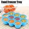 Gsycle Silicone Soup Freezer Tray with Lid, 10 Compartments, Blue view 2