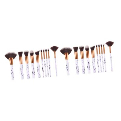 DOITOOL 20-Piece Makeup Brush Set with Nylon Bristles and Marbled Handles for Women and Girls