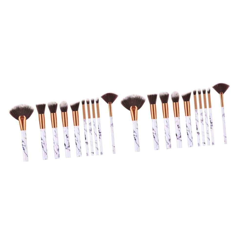 DOITOOL 20-Piece Makeup Brush Set with Nylon Bristles and Marbled Handles for Women and Girls