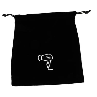 DOITOOL 12-Piece Black Flannel Hair Dryer Storage Bags with Drawstrings