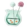 Aquarium Vase, Transparent Acrylic Flower Vase, Modern Minimalist Small Fish Bowl for Home, Office, and Dorm (Transparent Green) view 1