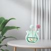 Aquarium Vase, Transparent Acrylic Flower Vase, Modern Minimalist Small Fish Bowl for Home, Office, and Dorm (Transparent Green) view 4