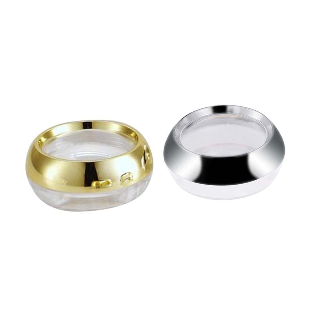 Housoutil 2-Piece Empty Cosmetic Containers, Glossy Gold and Silver