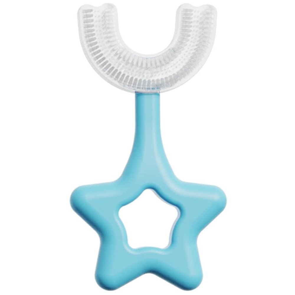 Safe U-Shaped Toothbrush for Children with Massaging Silicone Head