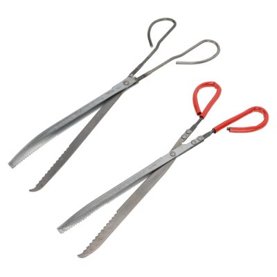 MAGICLULU 2-Piece Multipurpose Clamping Tongs with Non-Slip Grip, Scissor Design, Iron and Plastic, for Kitchen and Home