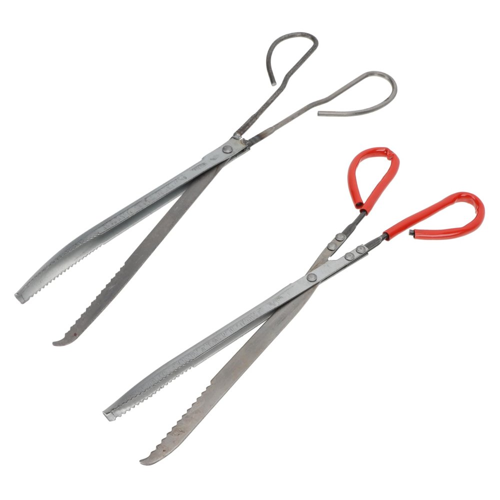 MAGICLULU 2-Piece Multipurpose Clamping Tongs with Non-Slip Grip, Scissor Design, Iron and Plastic, for Kitchen and Home