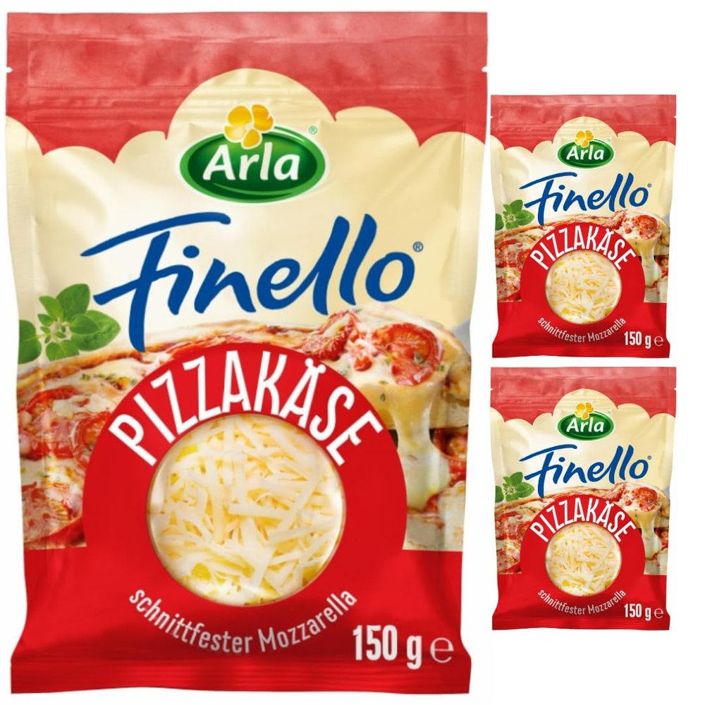 Arla Finello Grated Pizza Cheese, 150 g x 3 [Freshness Guarantee]