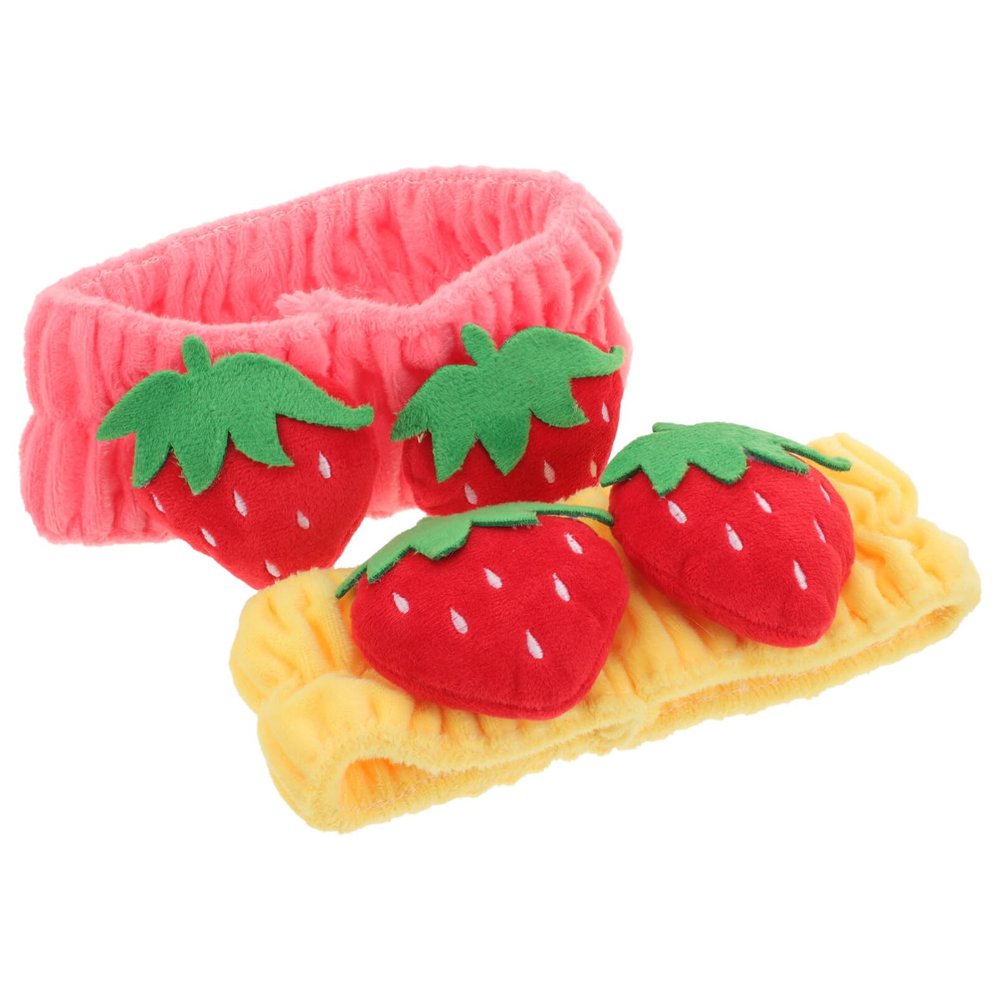 GALPADA 2-Piece Strawberry Face-Washing Headbands for Women