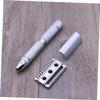 minkissy 3-Piece Double-Edge Safety Razor Men's Shaving System with Textured Handle for Gentle, Precise Shaving, Professional Home Use view 3