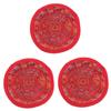 SAFIGLE 3-Piece Tibetan Singing Bowl Cushion Set, Red Handmade Pads for Singing Bowls view 1